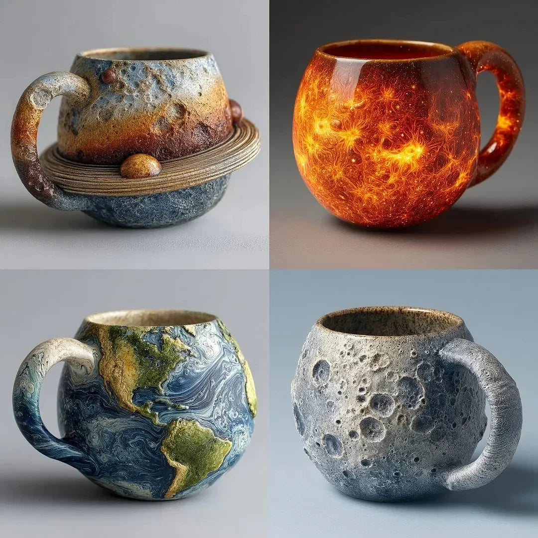 Planetary Mug Collection - Cosmic Ceramic Cups