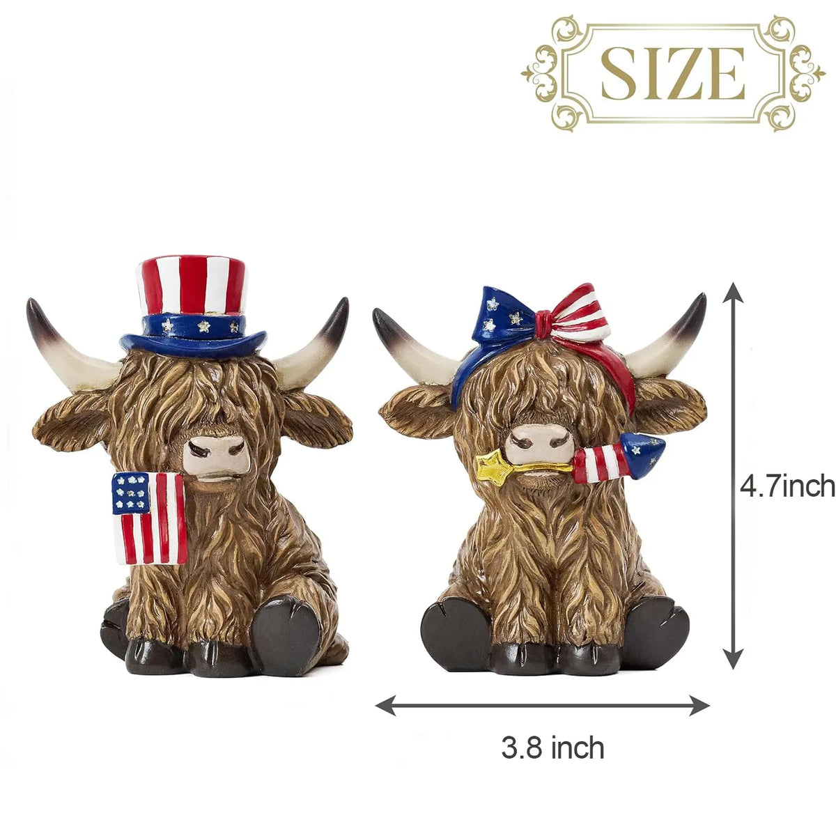 Patriotic Highland Cow Decor