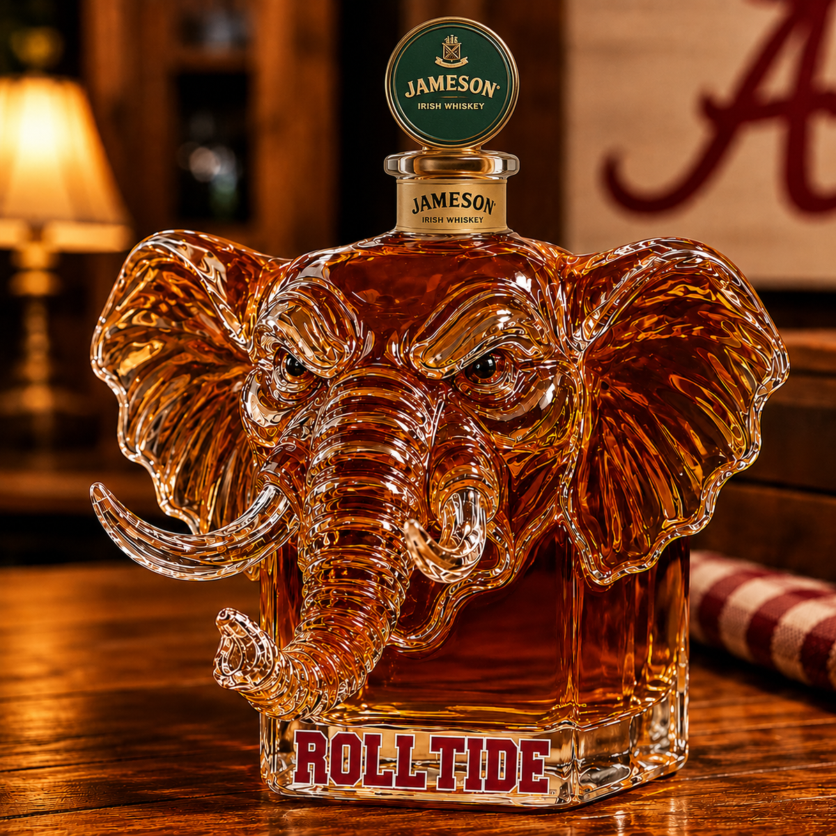 Roll Tide Alabama Elephant Whiskey Decanter