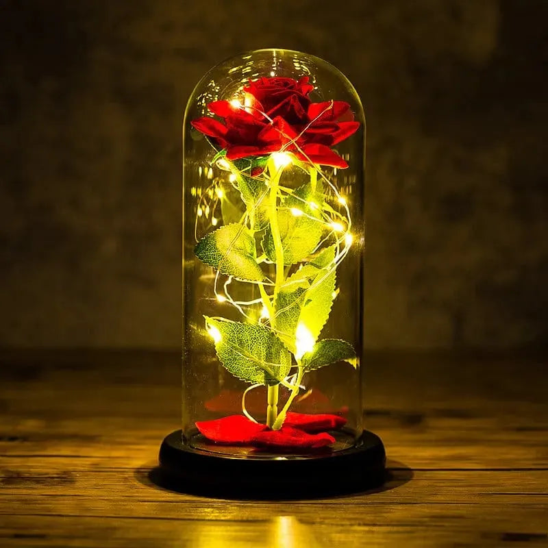 Eternal Rose Immortality Flower With Glass Cover
