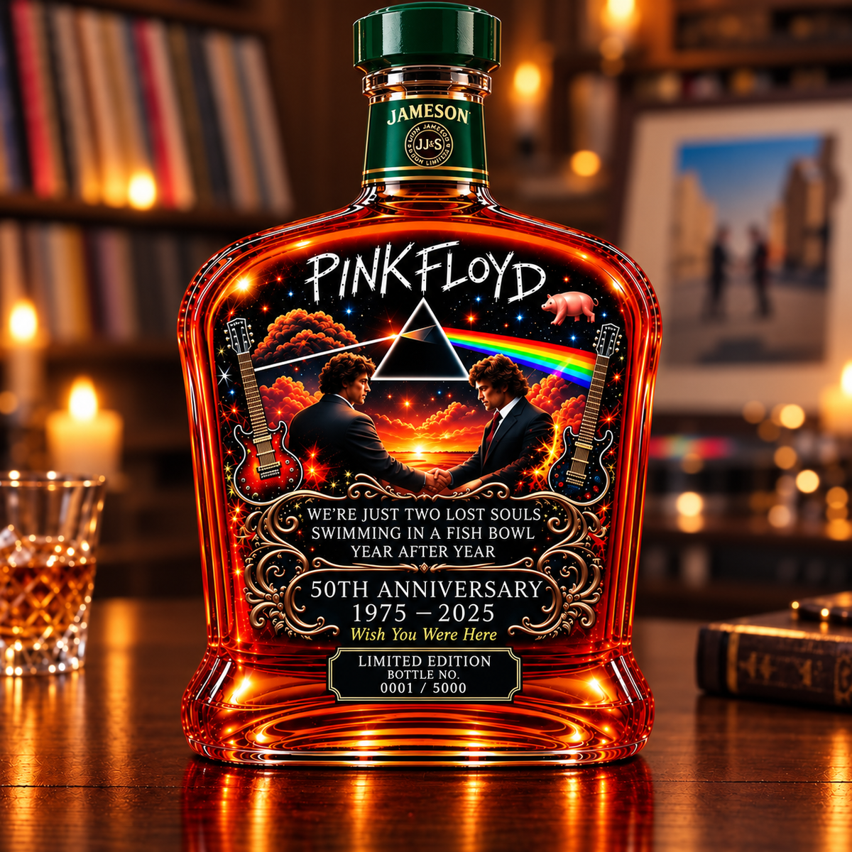 Pink Floyd – “Wish You Were Here” 50th Anniversary Collector’s Whiskey Bottle