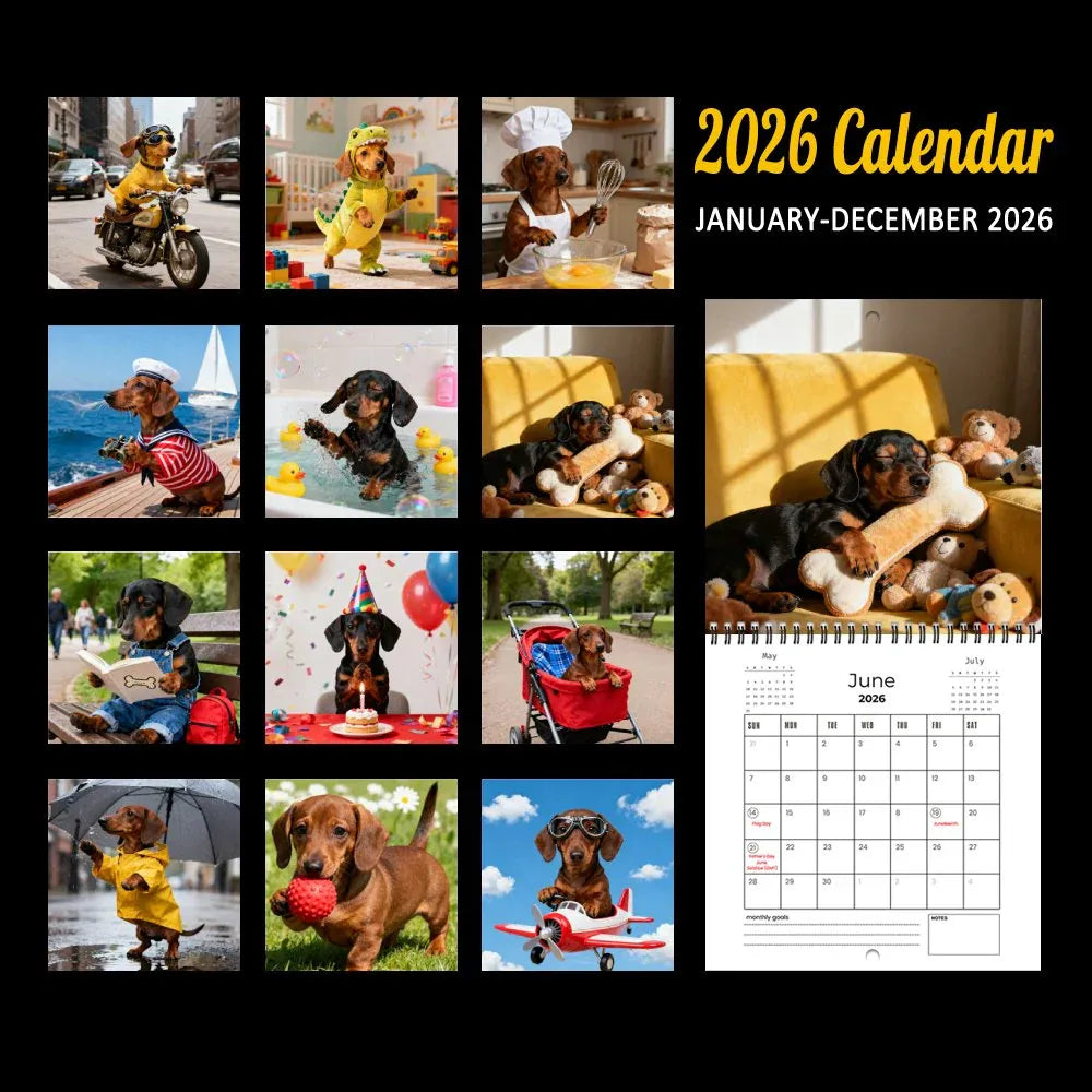 2026 Dachshund Wall Calendar