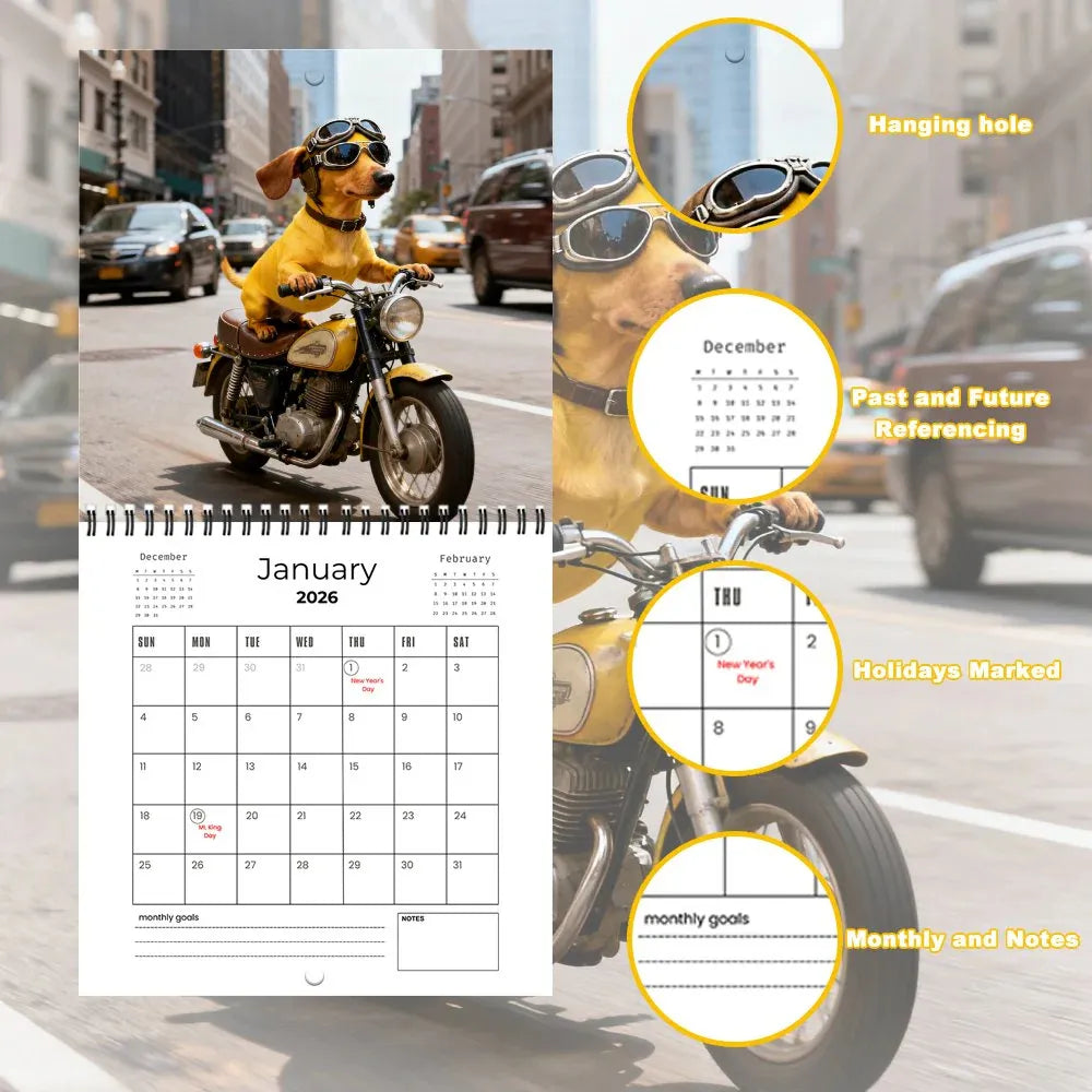 2026 Dachshund Wall Calendar