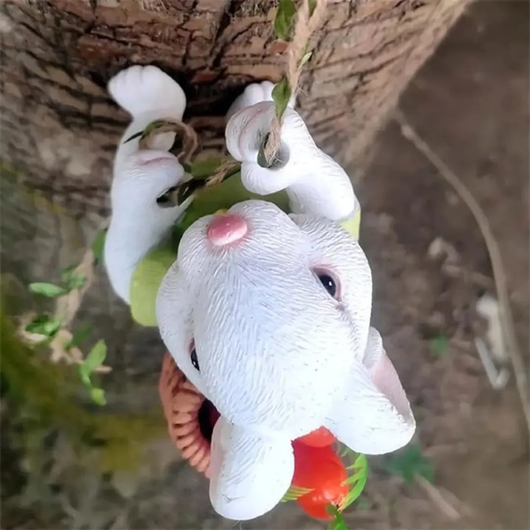 Handcrafted Bunny Climber Garden Ornament