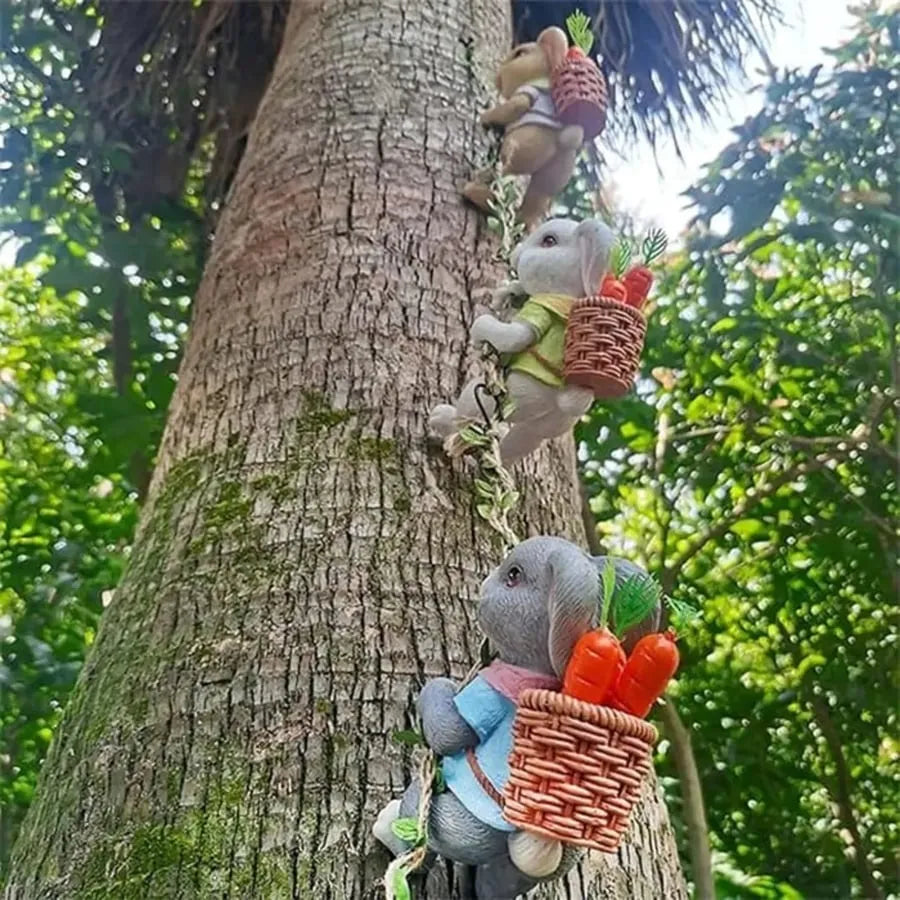 Handcrafted Bunny Climber Garden Ornament