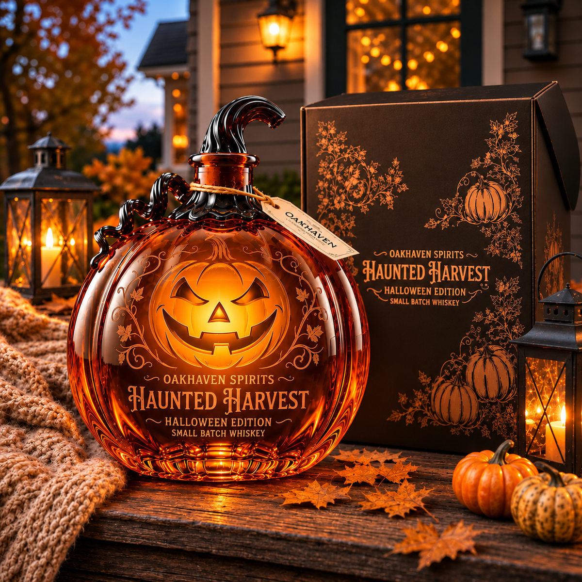 Pumpkin Jack‑o’‑Lantern Whiskey Decanter