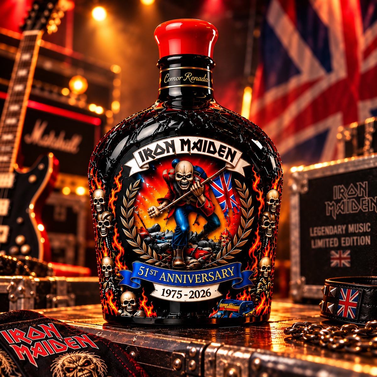 Iron Maiden 51st Anniversary 1975-2026 Whiskey Bottle