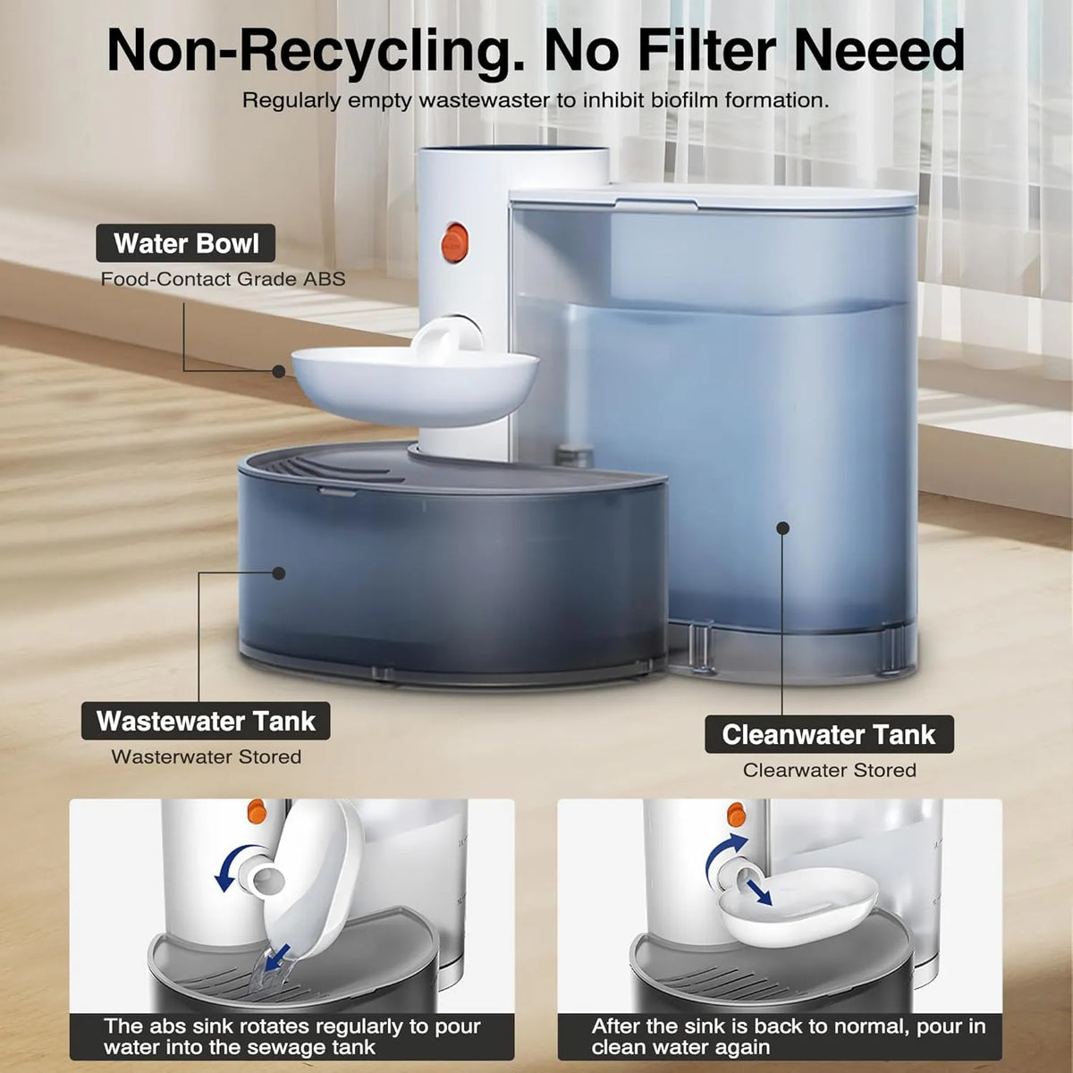 No-Filter Wireless Smart Pet Water Fountain