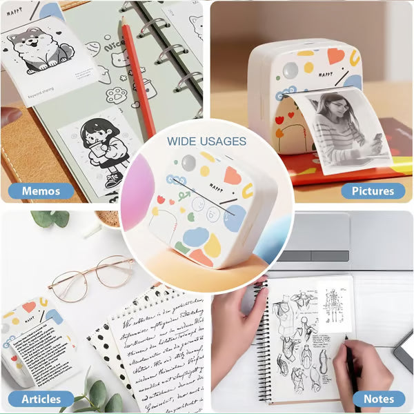 XenGro Mini Portable Sticker Printer – Inkless, Bluetooth, 3 Rolls Paper – Perfect Gift for Kids