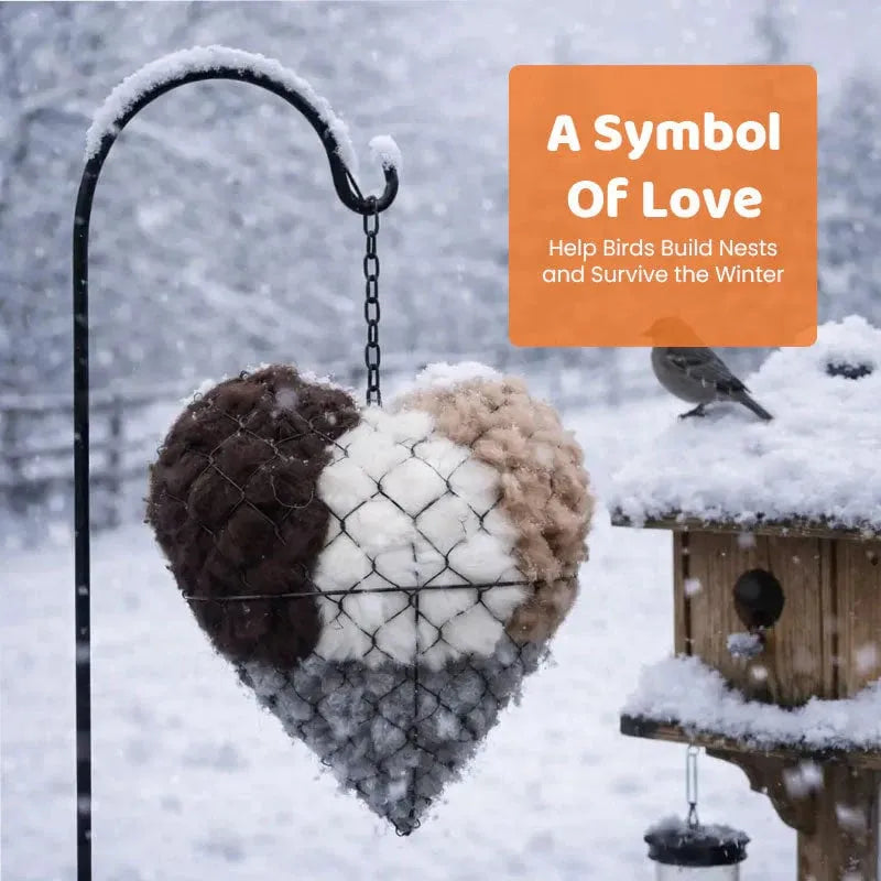 Handmade Alpaca Fiber Bird Nesting Heart