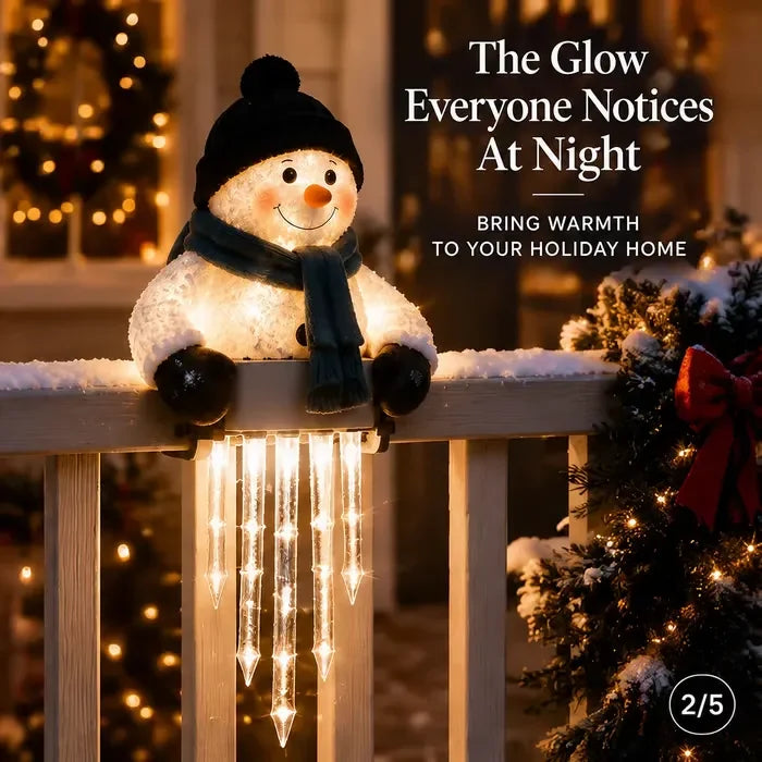 WinterGlow Snowman Icicle Light Decor