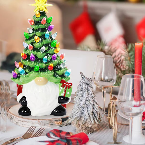 DIY Lighted Christmas Gnome Tree