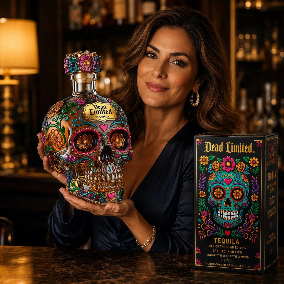 Day of the Dead tequila bottle