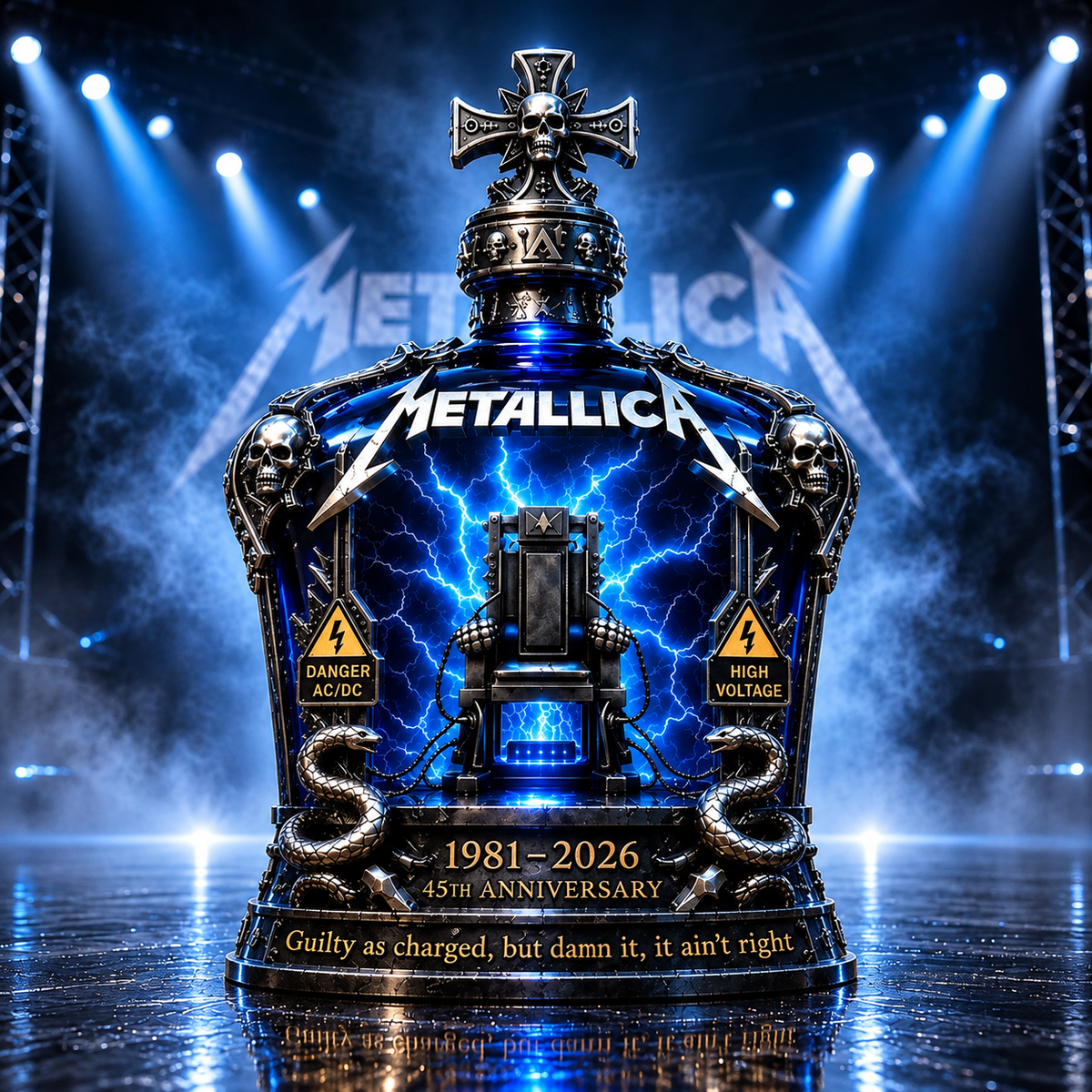 Metallica 45th Anniversary 1981–2026 Whiskey Bottle