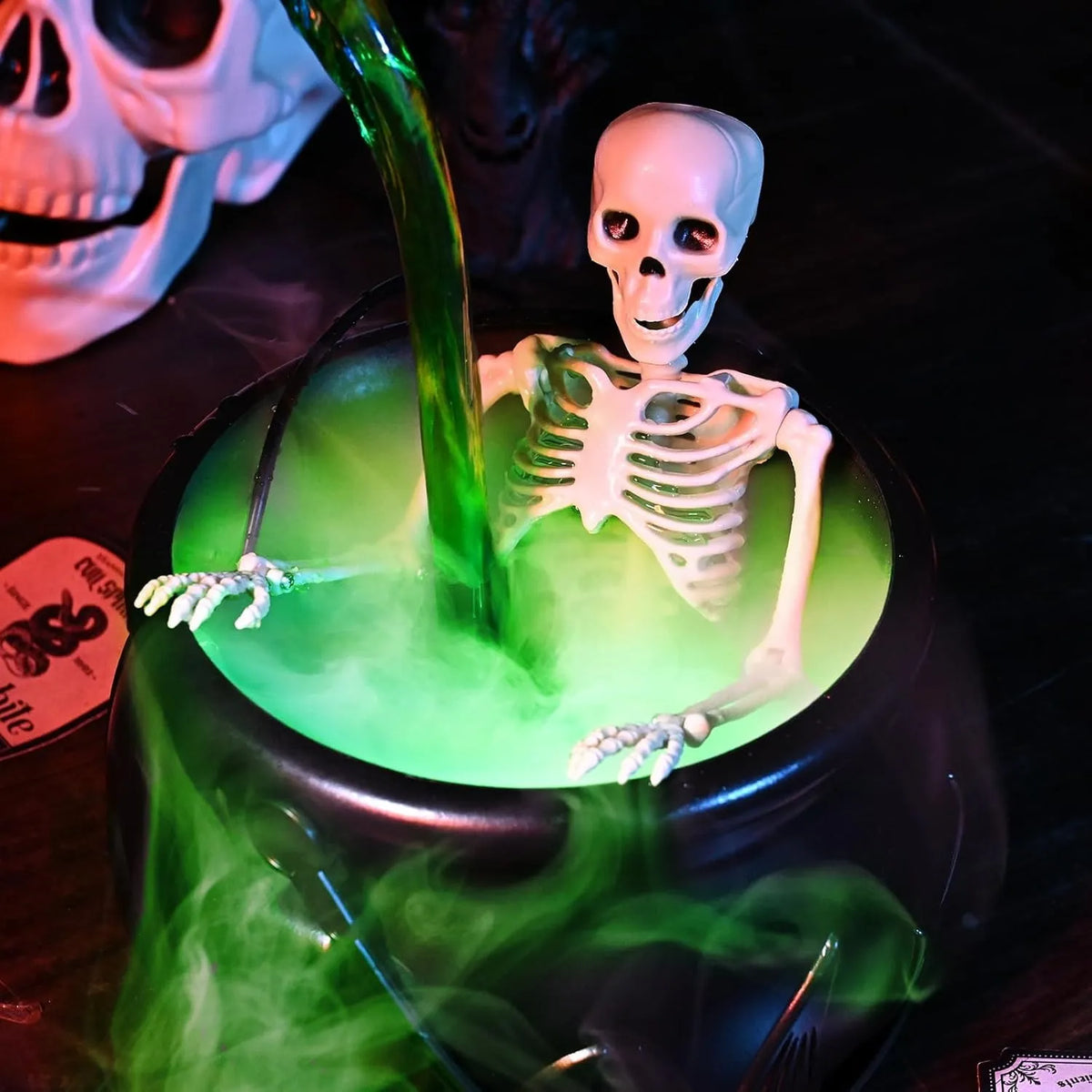 Halloween Cauldron Diffuser with Floating Potion Bottles