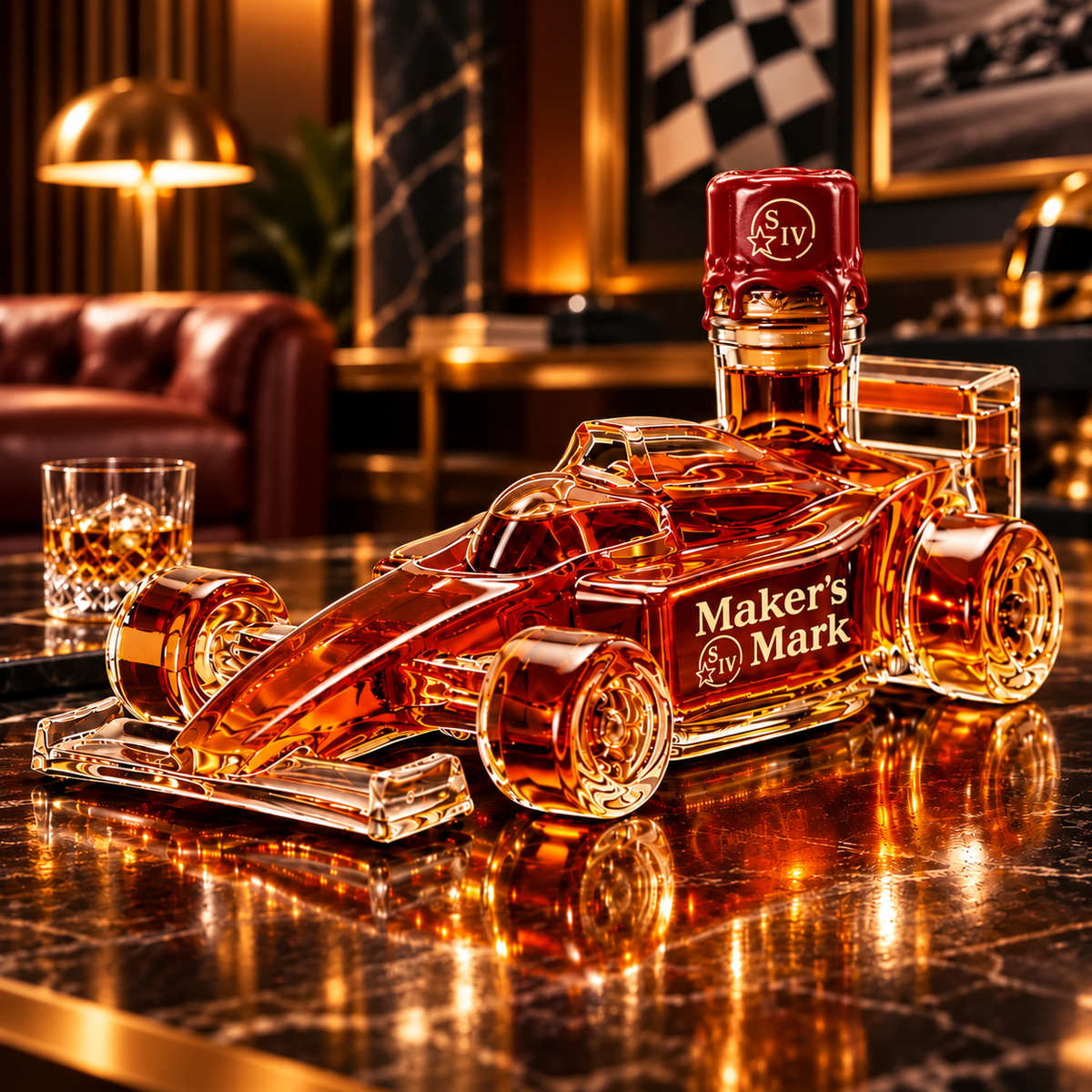 F1 Racing Car Whiskey Bottle