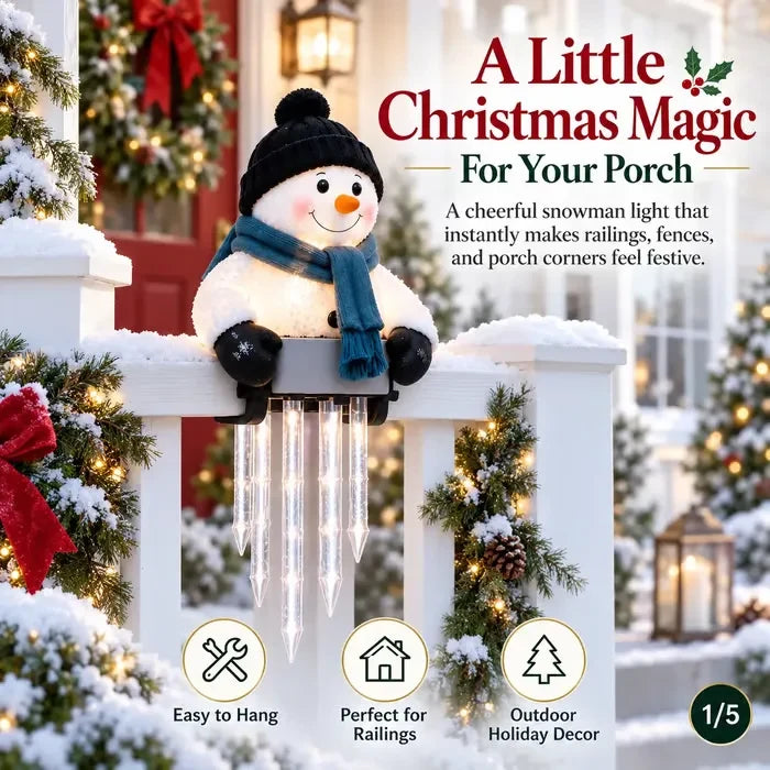 WinterGlow Snowman Icicle Light Decor