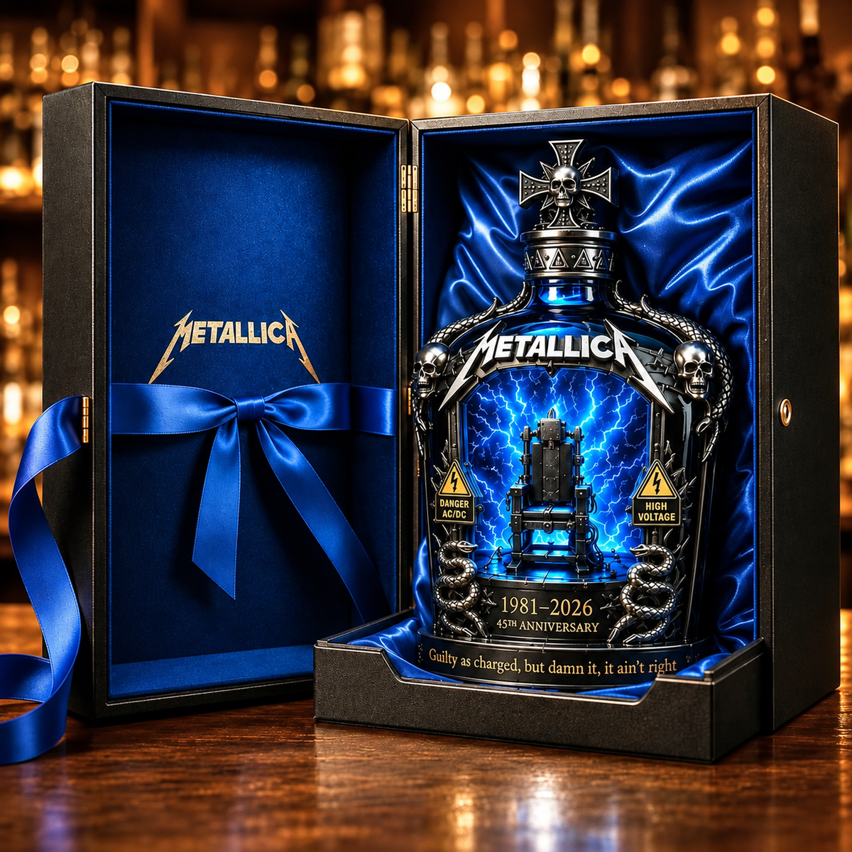 Metallica 45th Anniversary 1981–2026 Whiskey Bottle