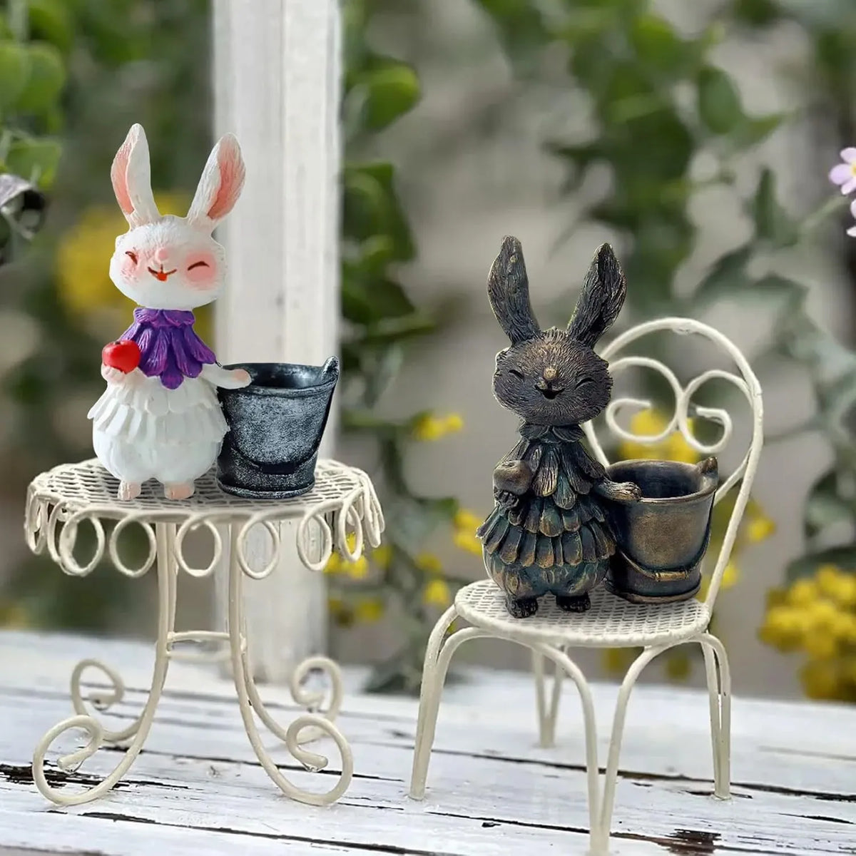 Easter Resin Garden Rabbit Patio Decoration
