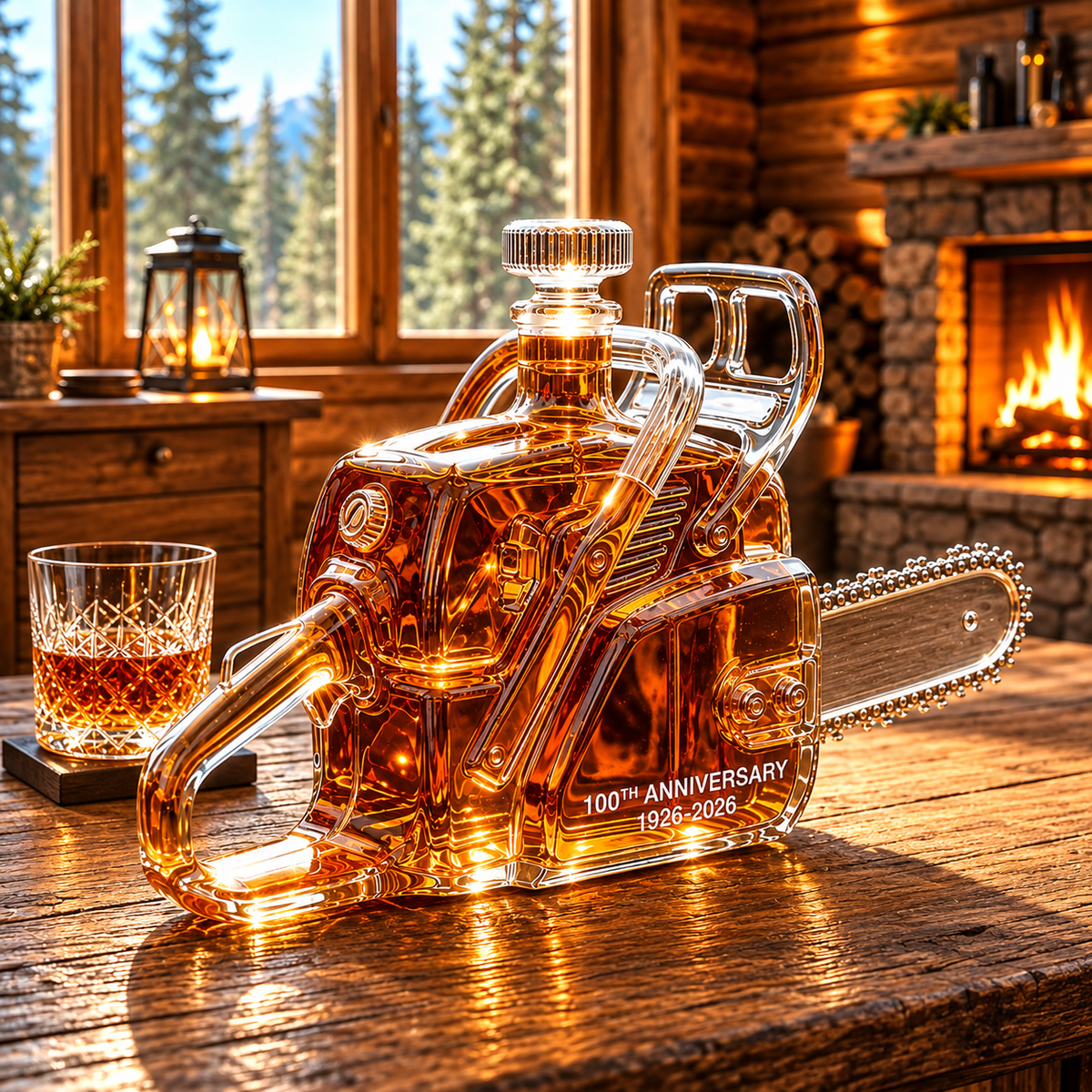 Chainsaw 100th Anniversary Whiskey Bottle
