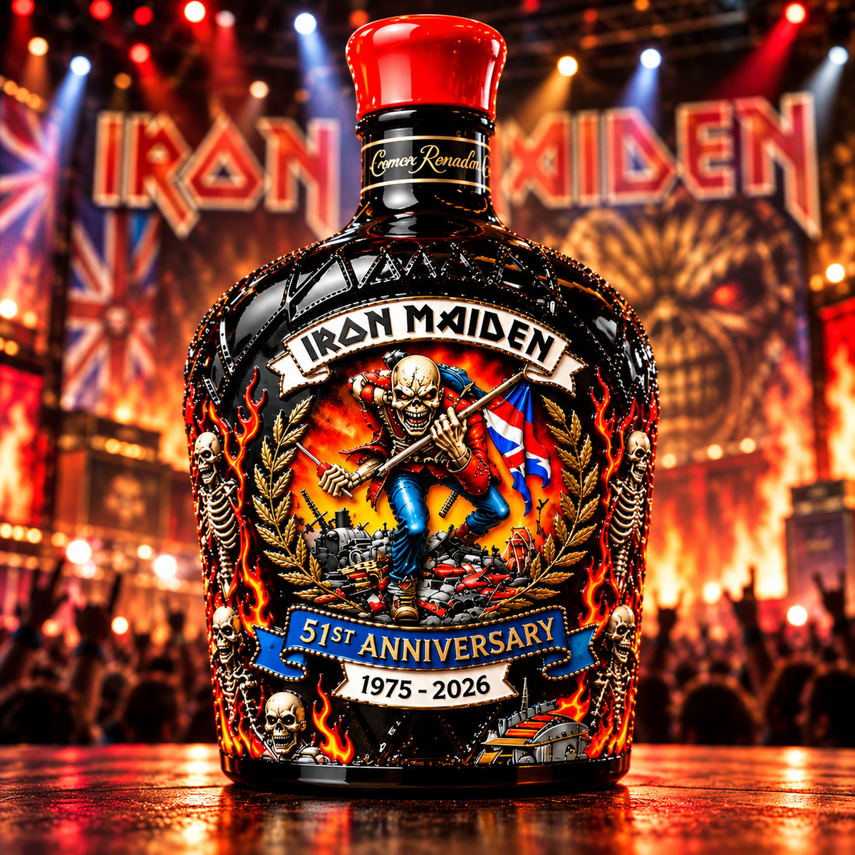 Iron Maiden 51st Anniversary 1975-2026 Whiskey Bottle