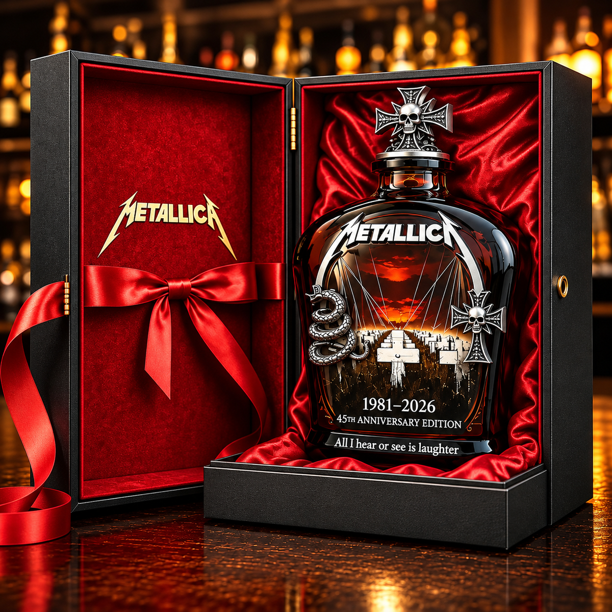 Metallica 45th Anniversary 1981-2026 Whiskey Bottle
