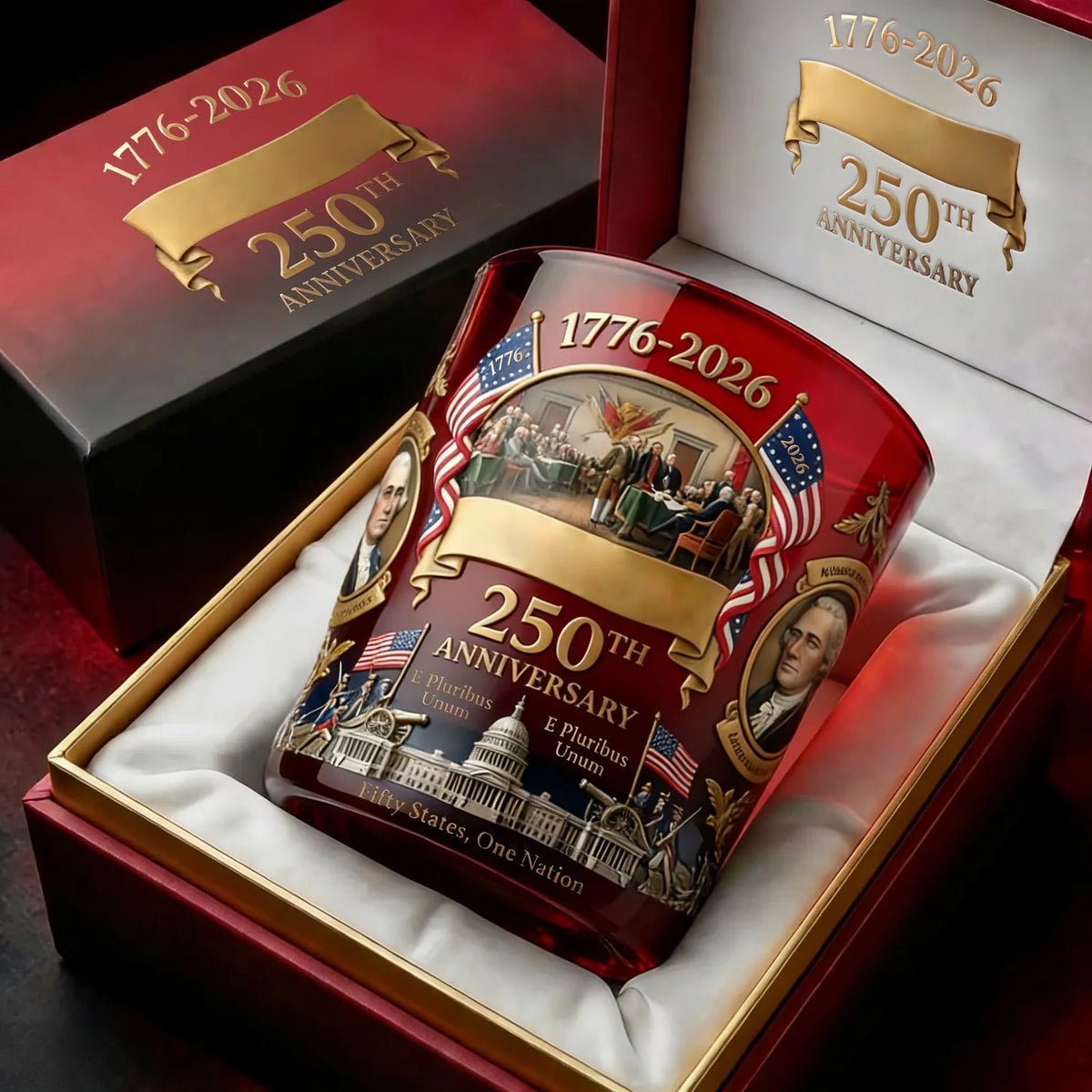 America 250th Anniversary Heritage Whiskey Glass (1776–2026)