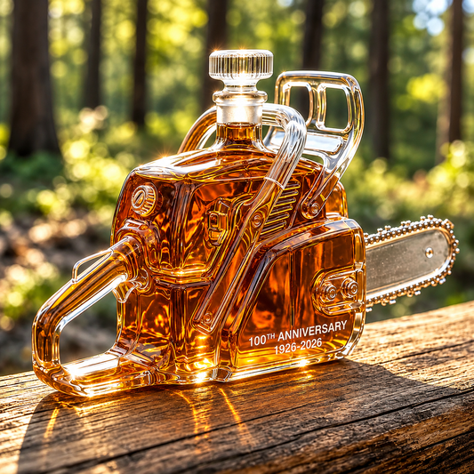 Chainsaw 100th Anniversary Whiskey Bottle