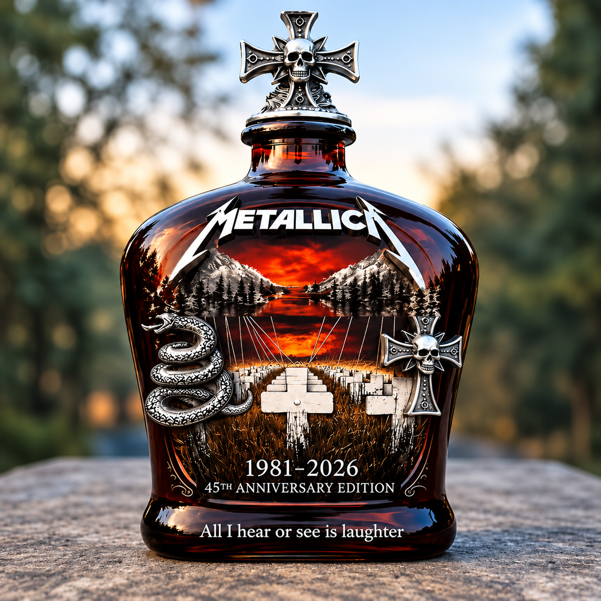 Metallica 45th Anniversary 1981-2026 Whiskey Bottle