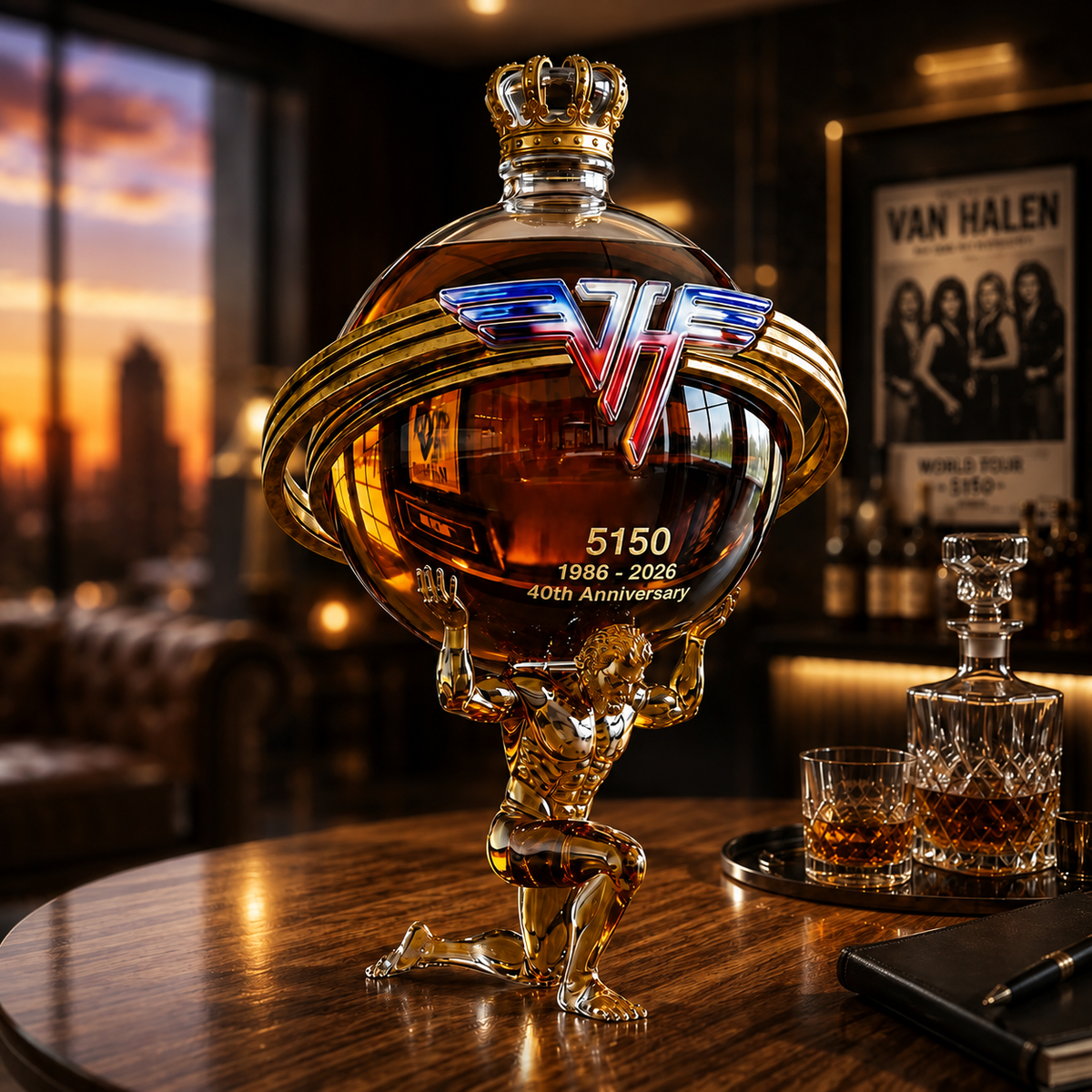 Atlas 40th Anniversary 3D-Engraved Whiskey Decanter