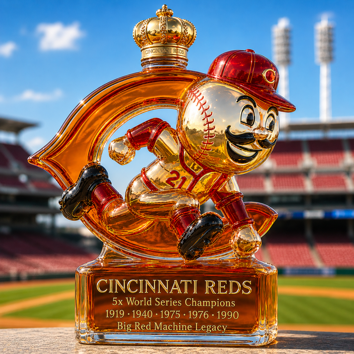 Cincinnati Reds Whiskey Bottle