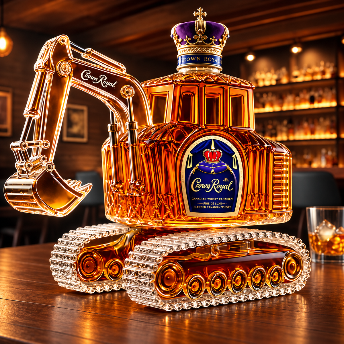 Excavator Whiskey Bottle