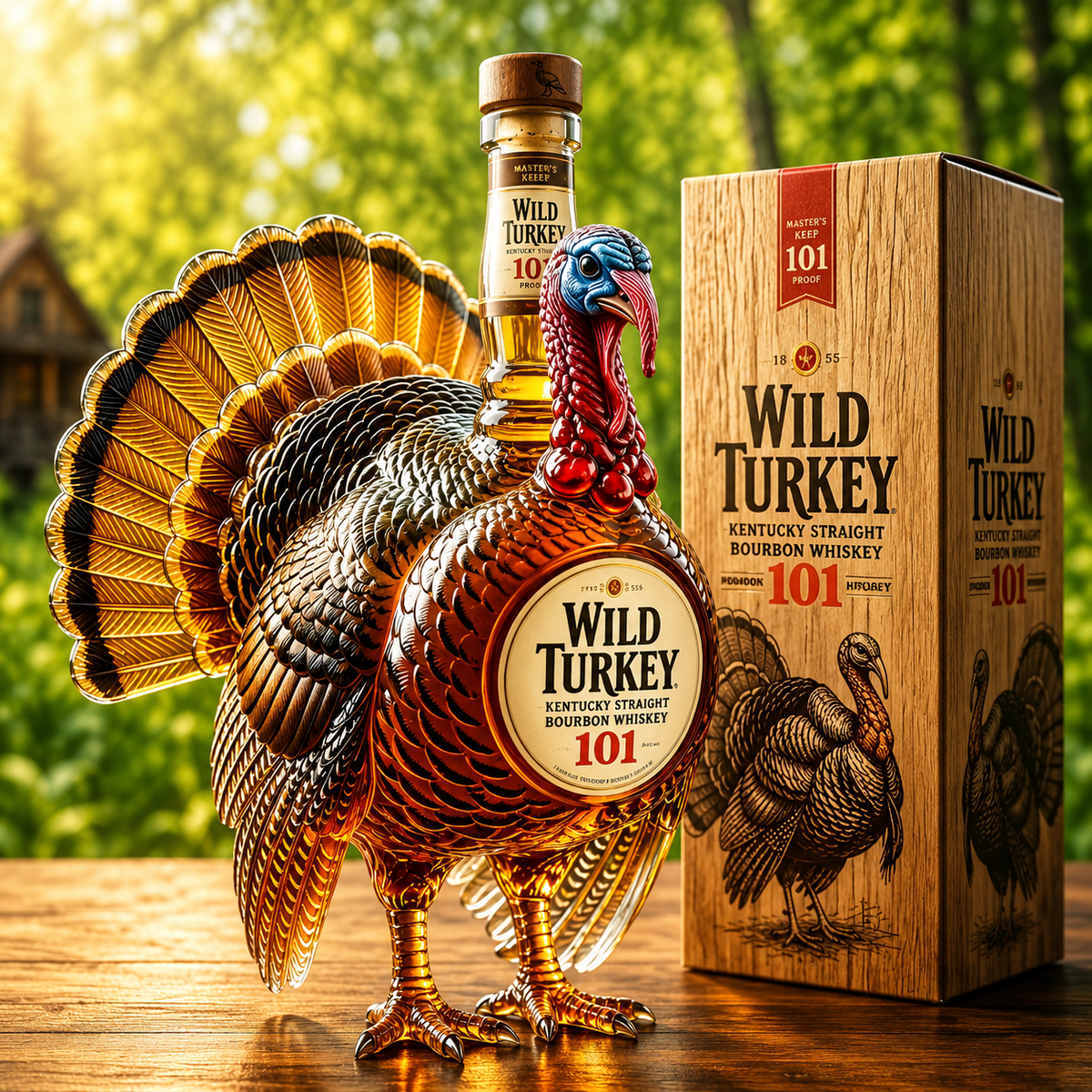 Wild Turkey 101 Sculpted Turkey Whiskey Bottle