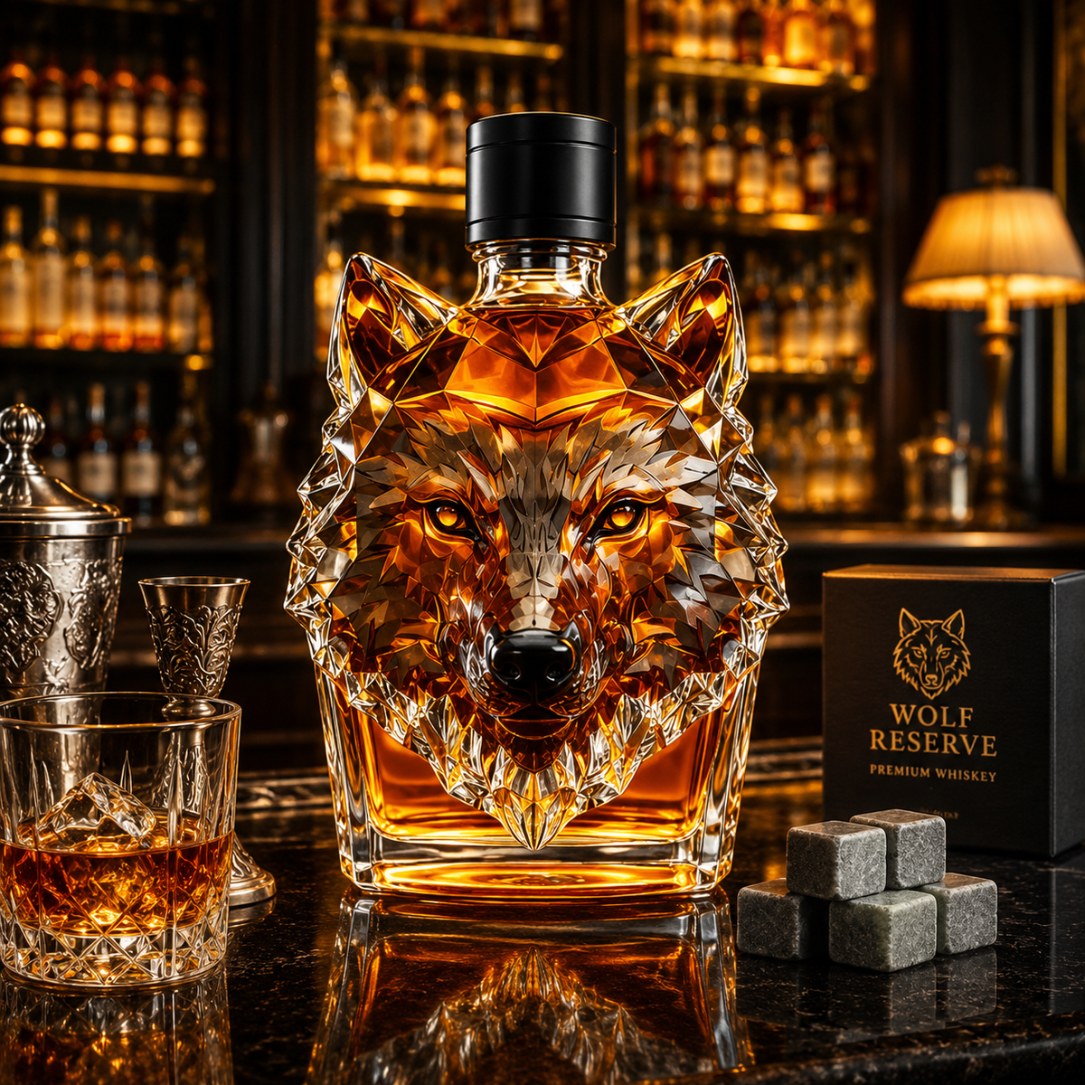 Wolf Head Whiskey Decanter