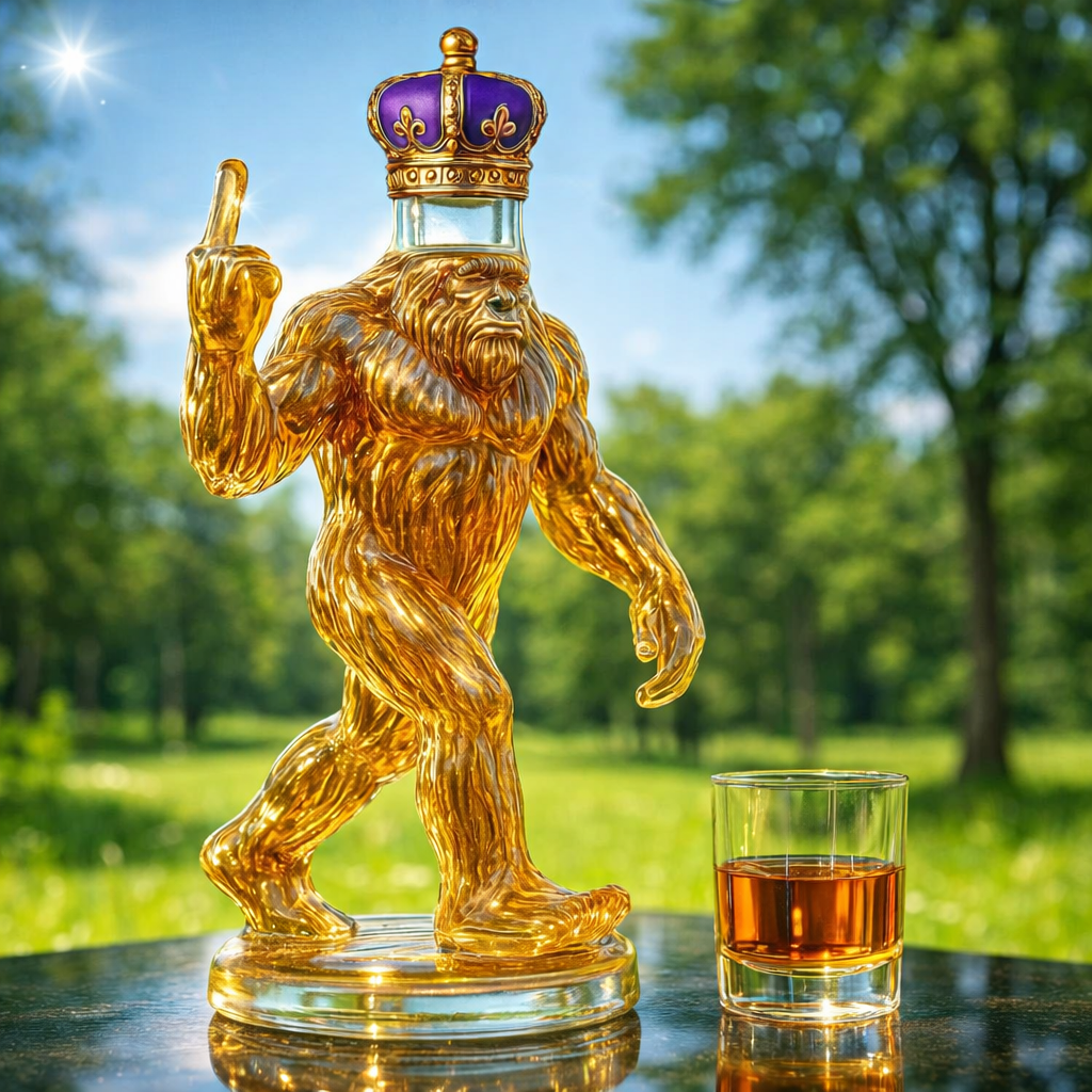 Funny Bigfoot Whiskey Bottle