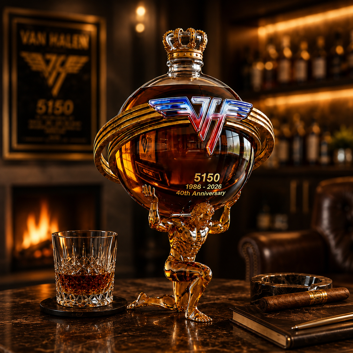 Atlas 40th Anniversary 3D-Engraved Whiskey Decanter