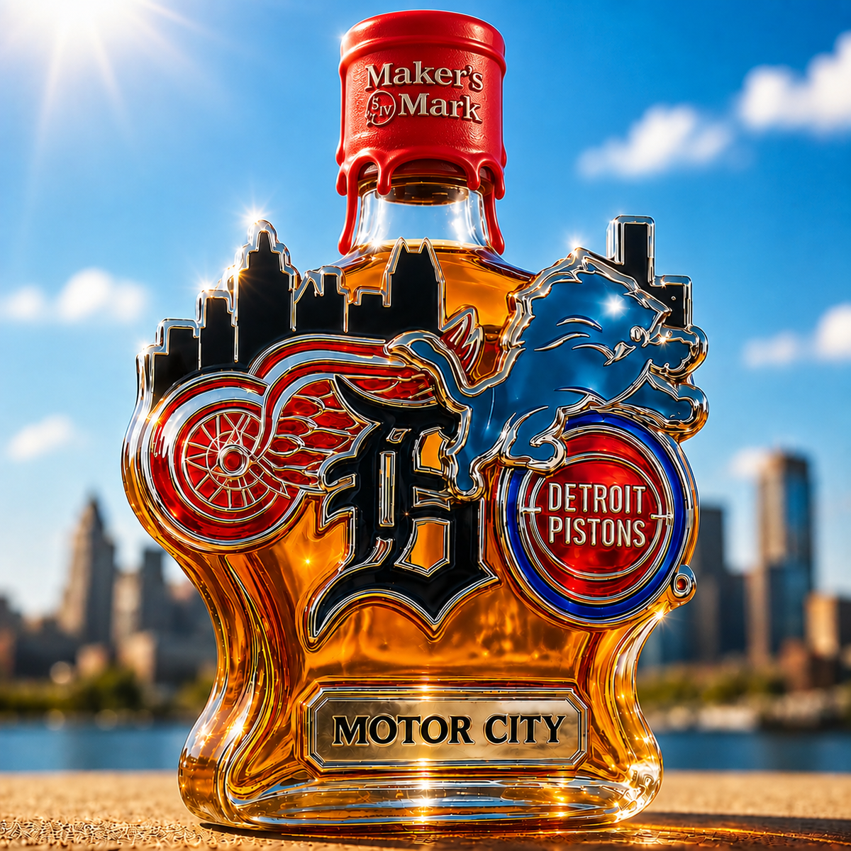 Detroit Limited Edition Whiskey Bottle