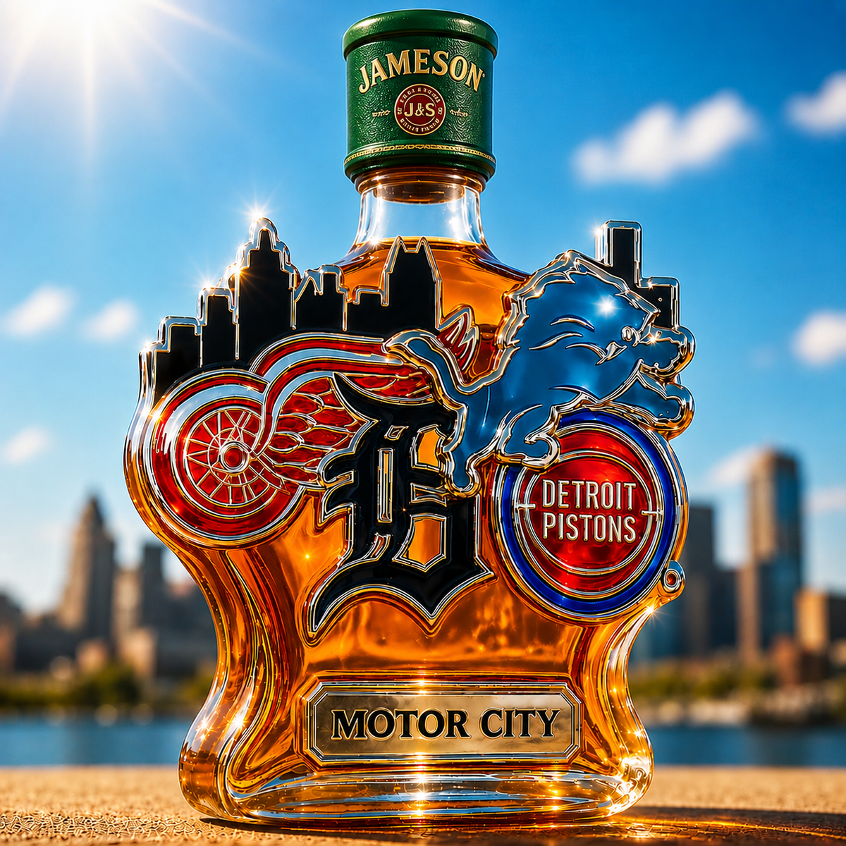 Detroit Limited Edition Whiskey Bottle