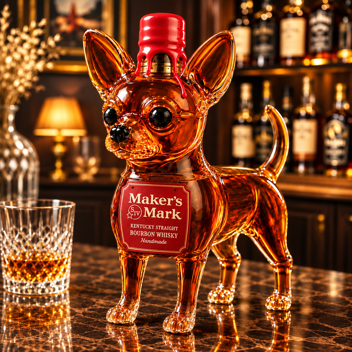 Chihuahua Whiskey Bottle