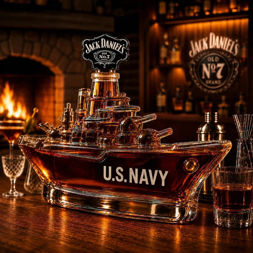 US Navy Battleship Whiskey Bottle