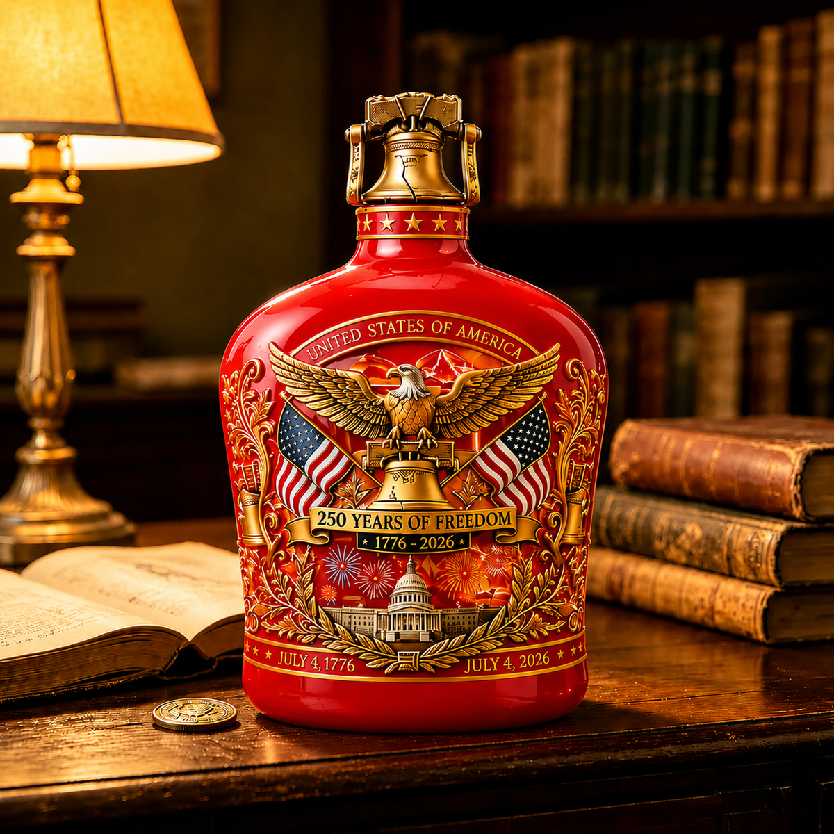 US 250th Anniversary Commemorative Whiskey Bottle