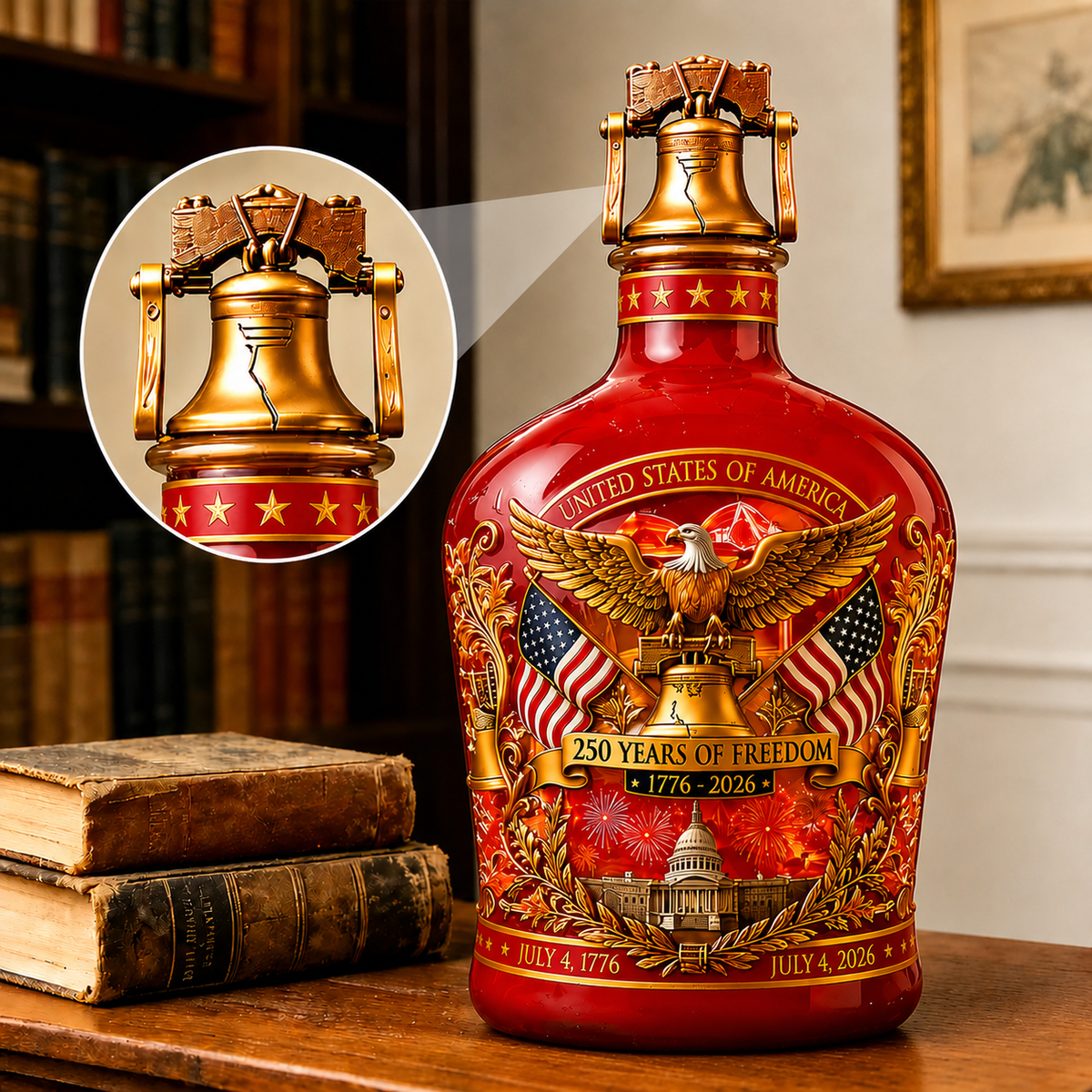 US 250th Anniversary Commemorative Whiskey Bottle