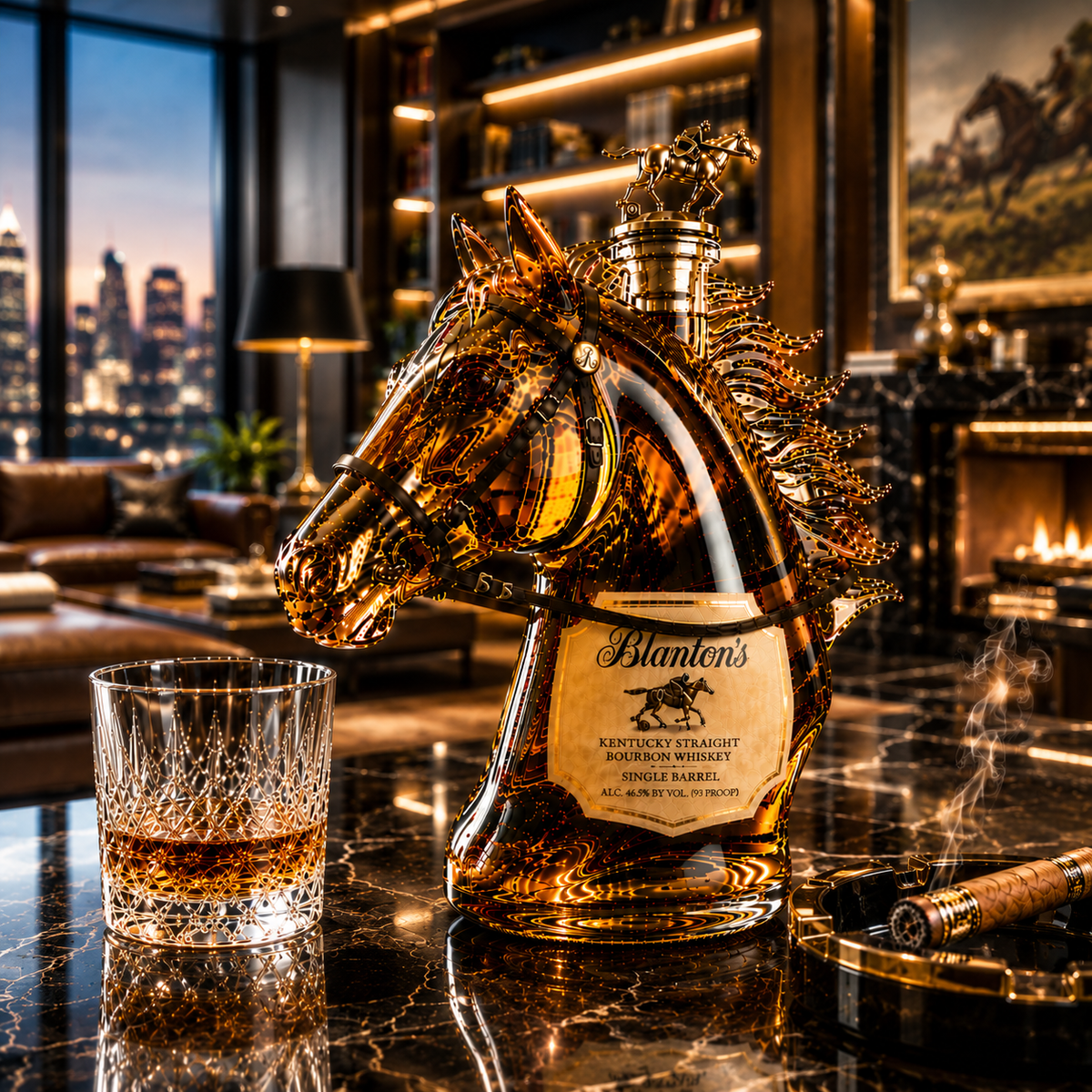 Premium Horse Head Whiskey Bottle