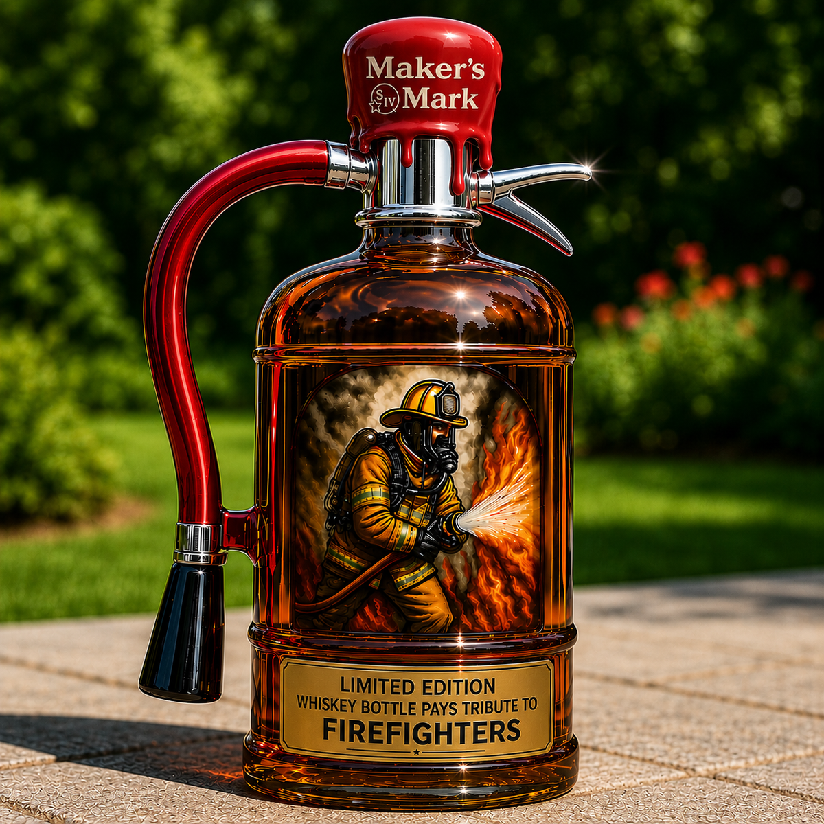Limited Edition Fire Extinguisher Whiskey Bottle