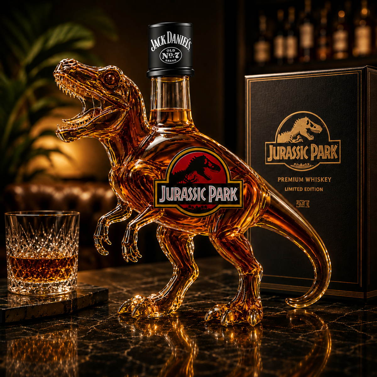 Jurassic Park Velociraptor Whiskey Decanter