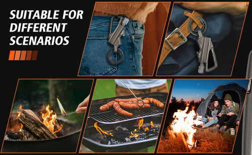 Permanent Match Infinity Lighter with Multitool Keychain Bottle Opener