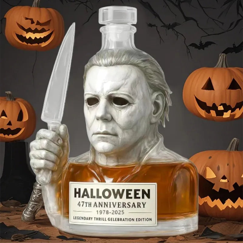 Halloween Michael Myers 47th Anniversary Casual Whiskey Lead-Free Glass Bottle