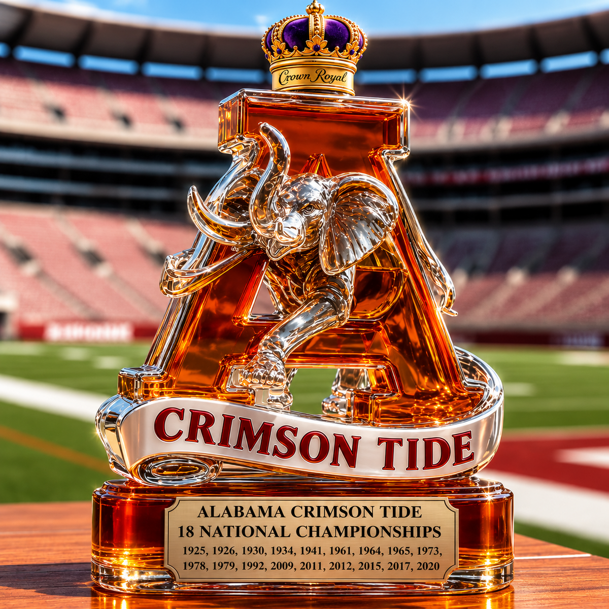 Alabama Crimson Tide Whiskey Bottle