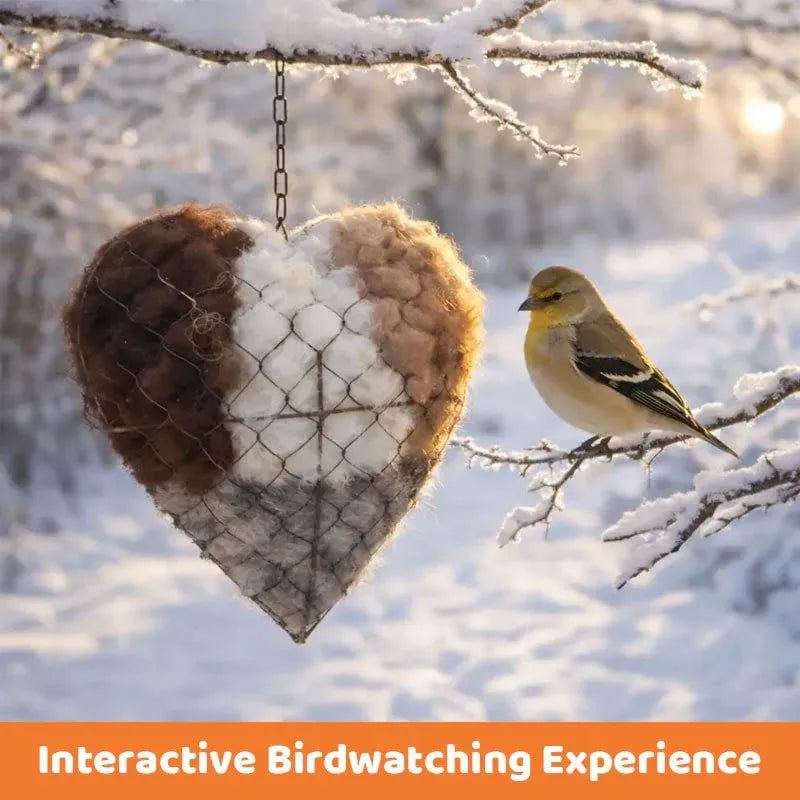 Handmade Alpaca Fiber Bird Nesting Heart