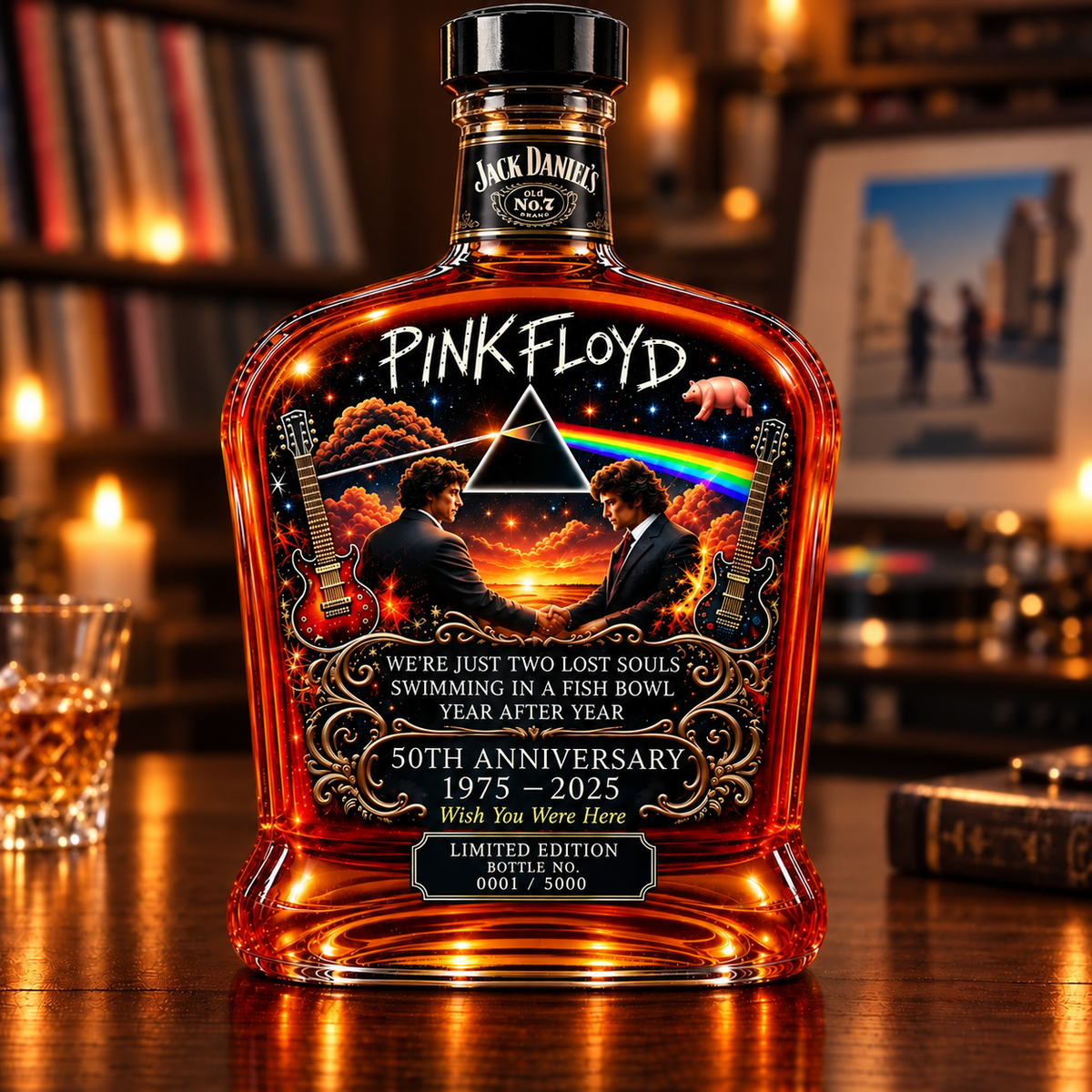 Pink Floyd – “Wish You Were Here” 50th Anniversary Collector’s Whiskey Bottle